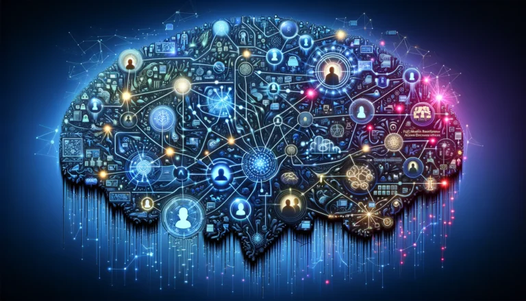 DALL·E 2024-02-22 12.00.55 - Design a wide, horizontal image that encapsulates the dynamic interplay between neural networks and the concept of fraud detection. The illustration s Kopie